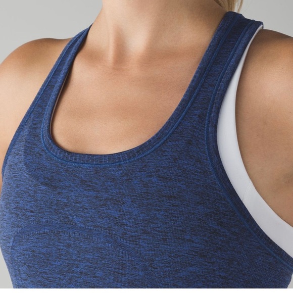 Lululemon Swiftly Tech Racerback Blazer Blue / Black Top Seamless Yoga Run 2 - Picture 3 of 12